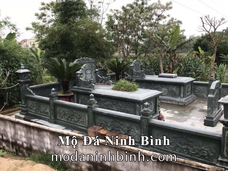 Mẫu Mộ đá - Lăng Mộ đá Bố Mẹ, Ông Bà tại Ninh Bình đá xanh rêu.